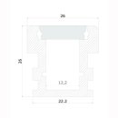 MikaLux, Alu HR-LINE Profil, 22,2x 26mm, f&uuml;r...