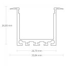 Alu Einbau-Profil Midi PN7  f. LED-Streifen, 26,8/33,8 x...