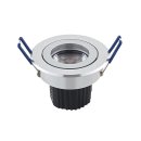 LED Downlight 9W Argent 36&deg; CRI93, dim, nickel, DA=68 inkl. Treiber, IP30,