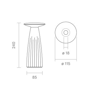 Akku-Tischleuchte LED Nuflair 2.2W, IP54, 2200-2700K, Li-ion, dimmbar, gold